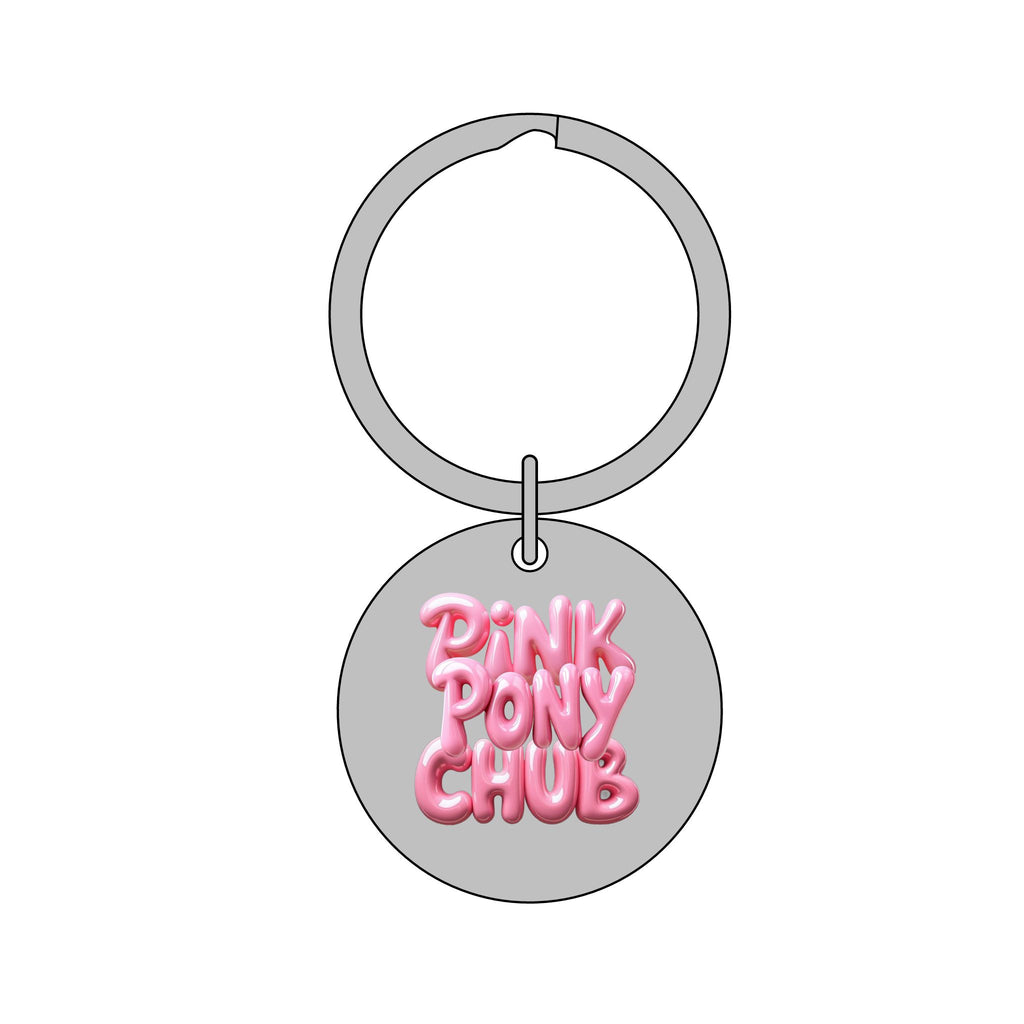 Pink Pony Chub Stainless Steel Keychain