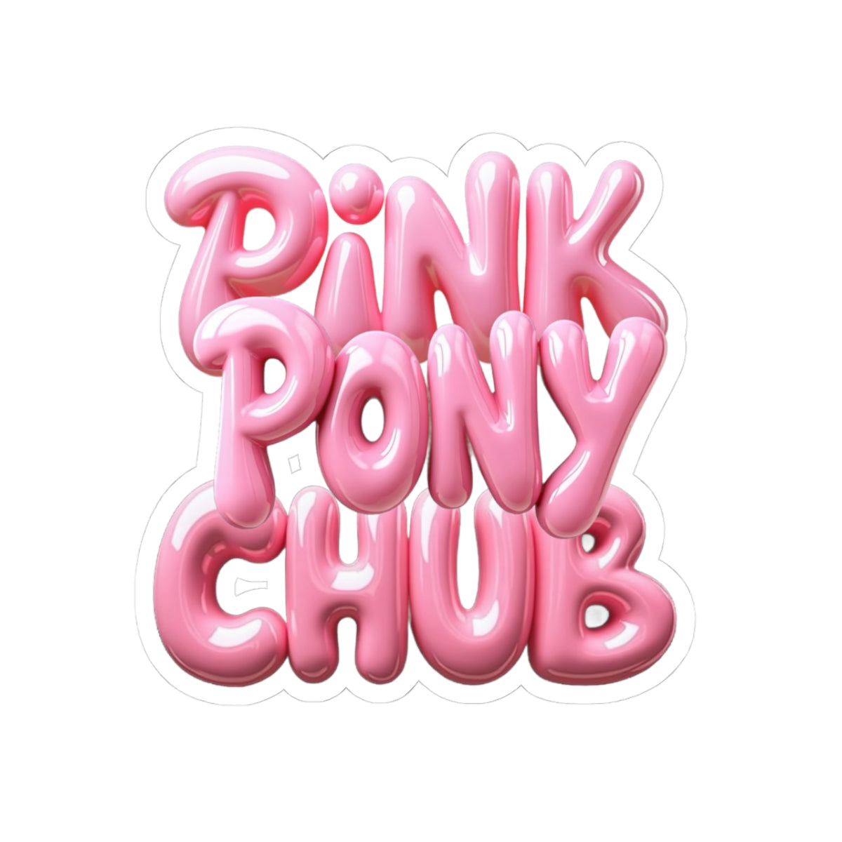 Cute Pink Pony Chub Kiss-Cut Stickers  for Laptops, Water Bottles, Journals, Gifts and Decor