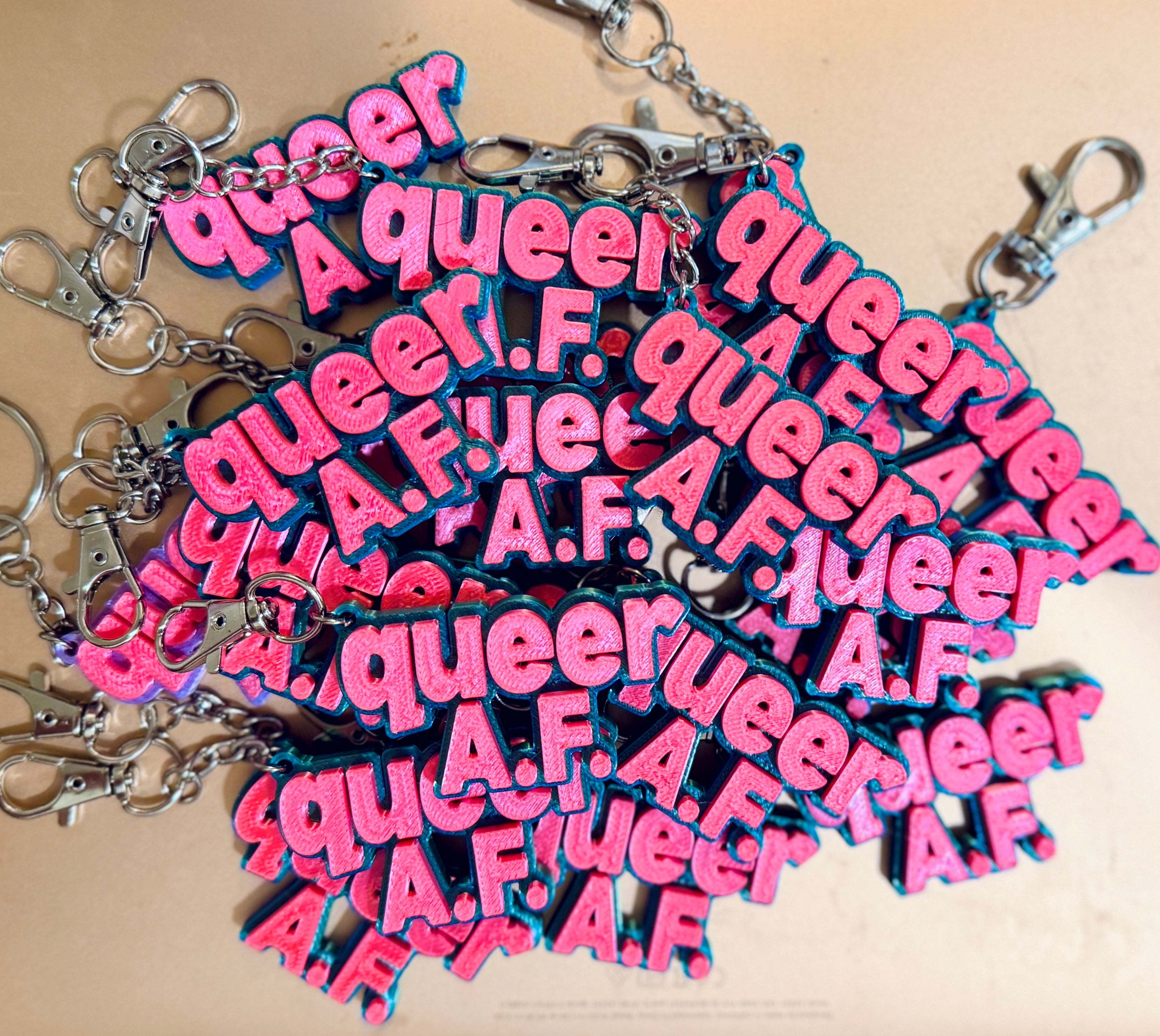 Queer A.F. Keychain