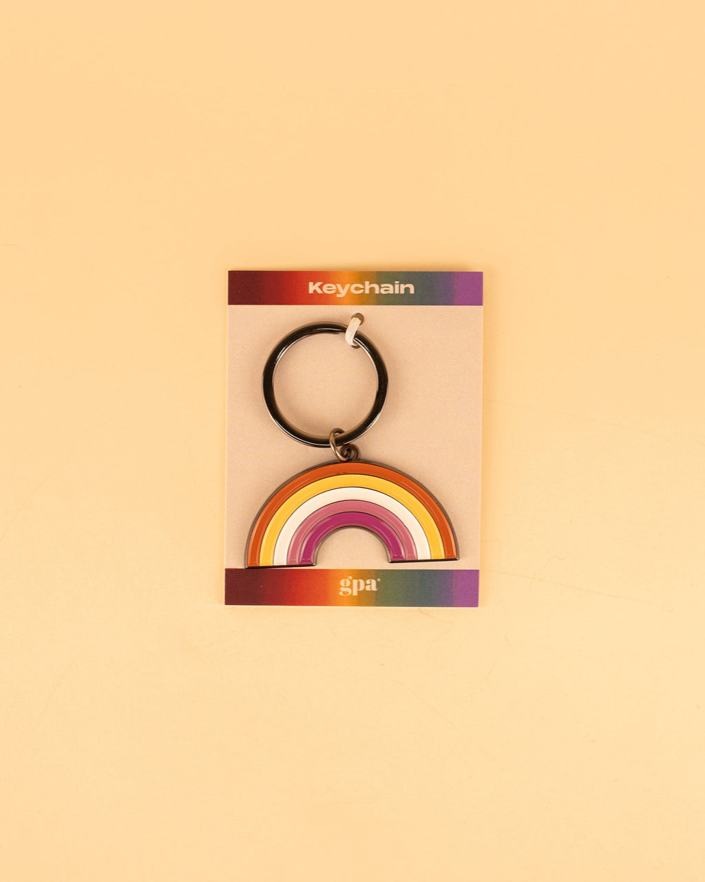 Lesbian Rainbow Enamel Keychain